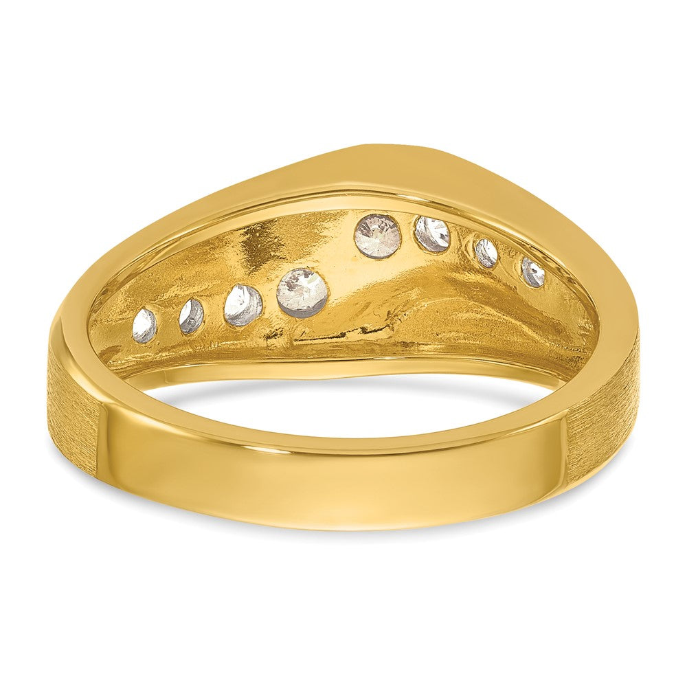 14k IBGoodman Men's Polished and Satin Ring Mounting