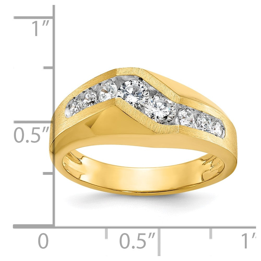 14k IBGoodman Men's Polished and Satin Ring Mounting