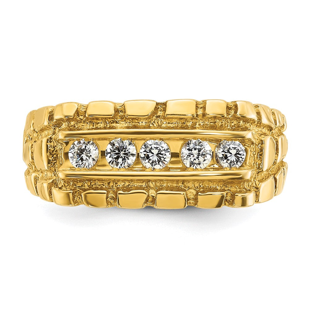 14k IBGoodman Men's Diamond Nugget Complete Ring