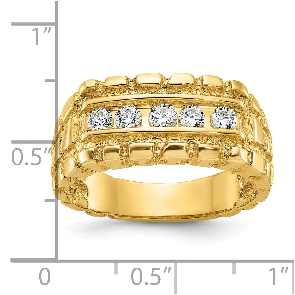 14k IBGoodman Men's Diamond Nugget Complete Ring