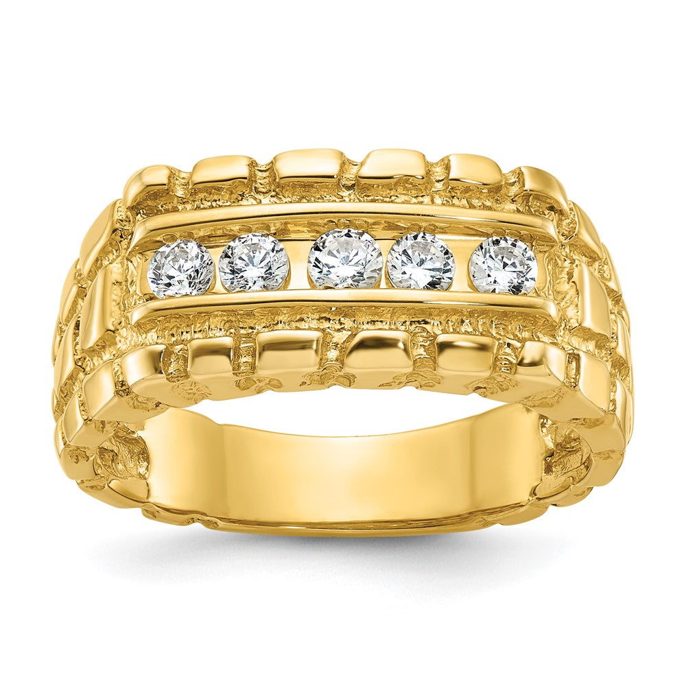14k IBGoodman Men's Diamond Nugget Complete Ring