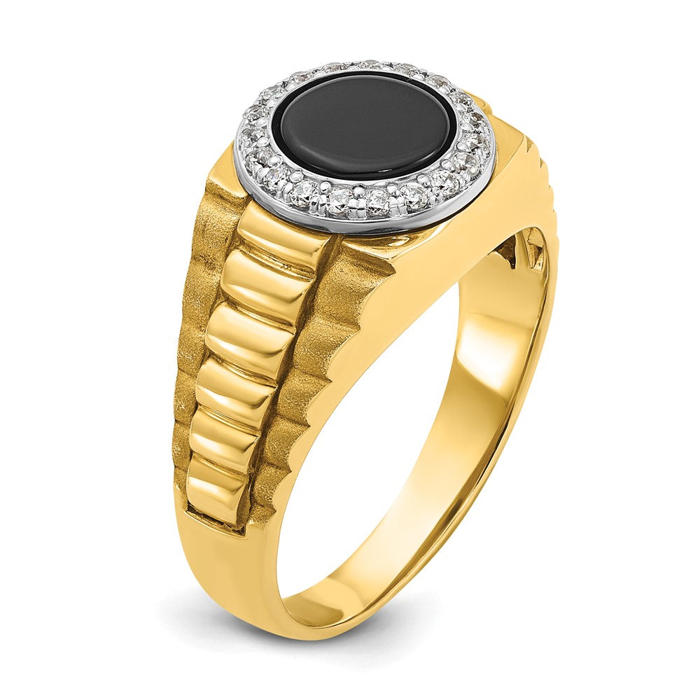 14k Two-tone IBGoodman Men's Onyx and Diamond Ring Mounting