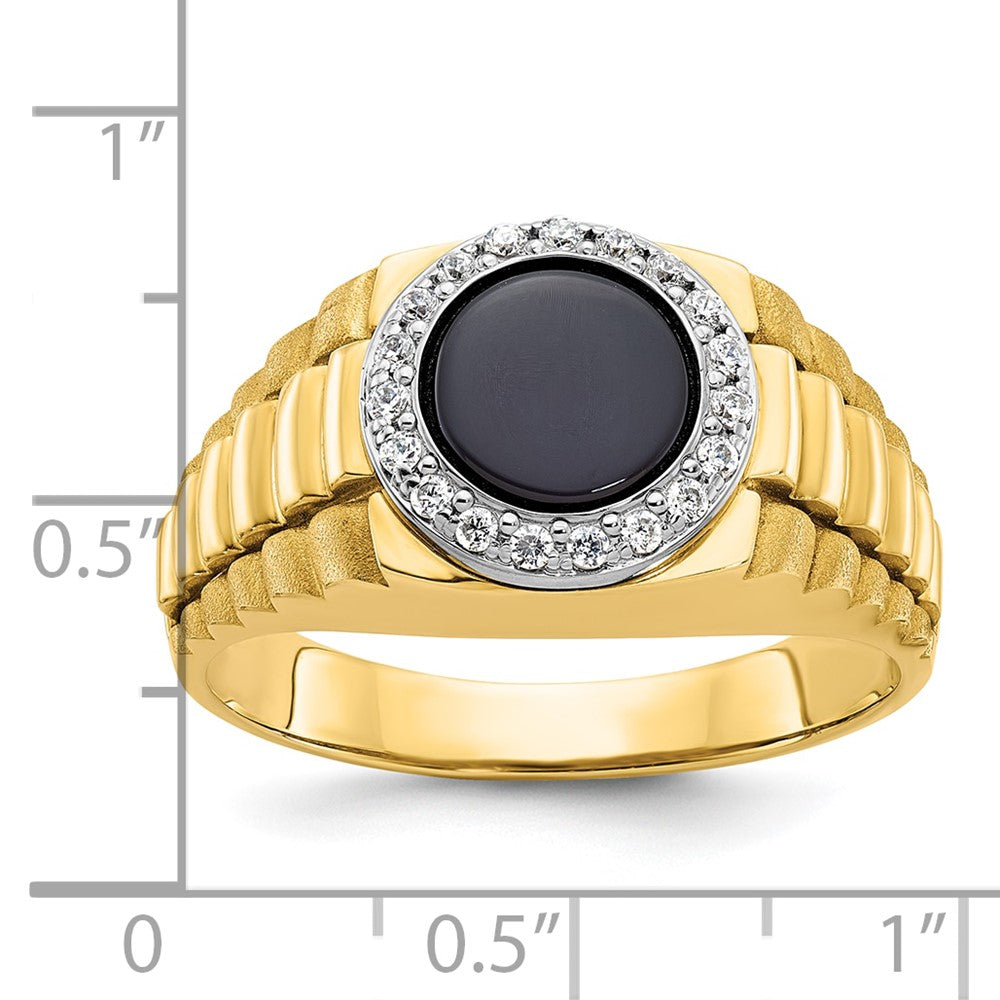 14k Two-tone IBGoodman Men's Onyx and Diamond Ring Mounting