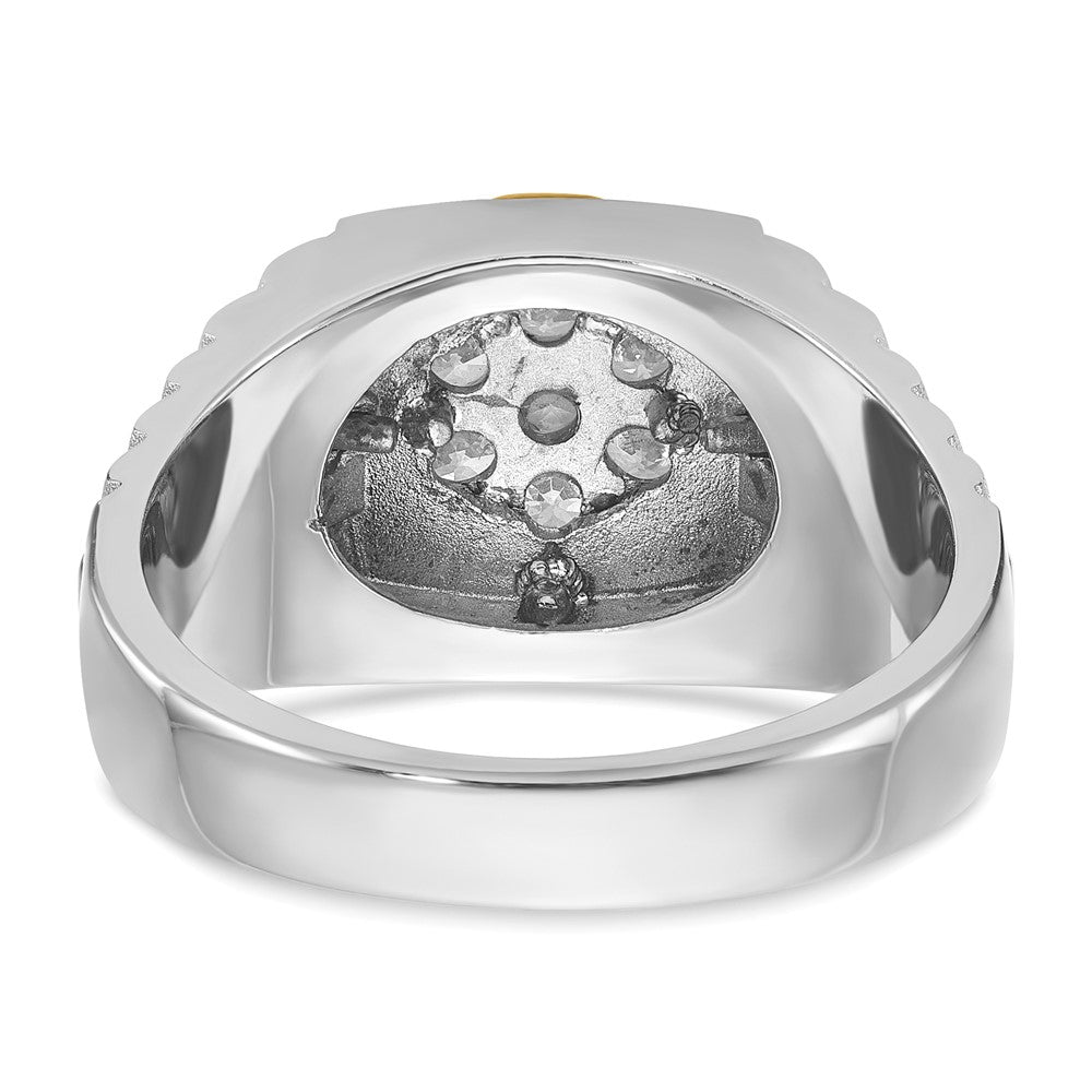 14ktt IBGoodman Men's Polished Satin & Textured Cluster Ring Mounting