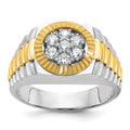 14ktt IBGoodman Men's Polished Satin & Textured Cluster Ring Mounting