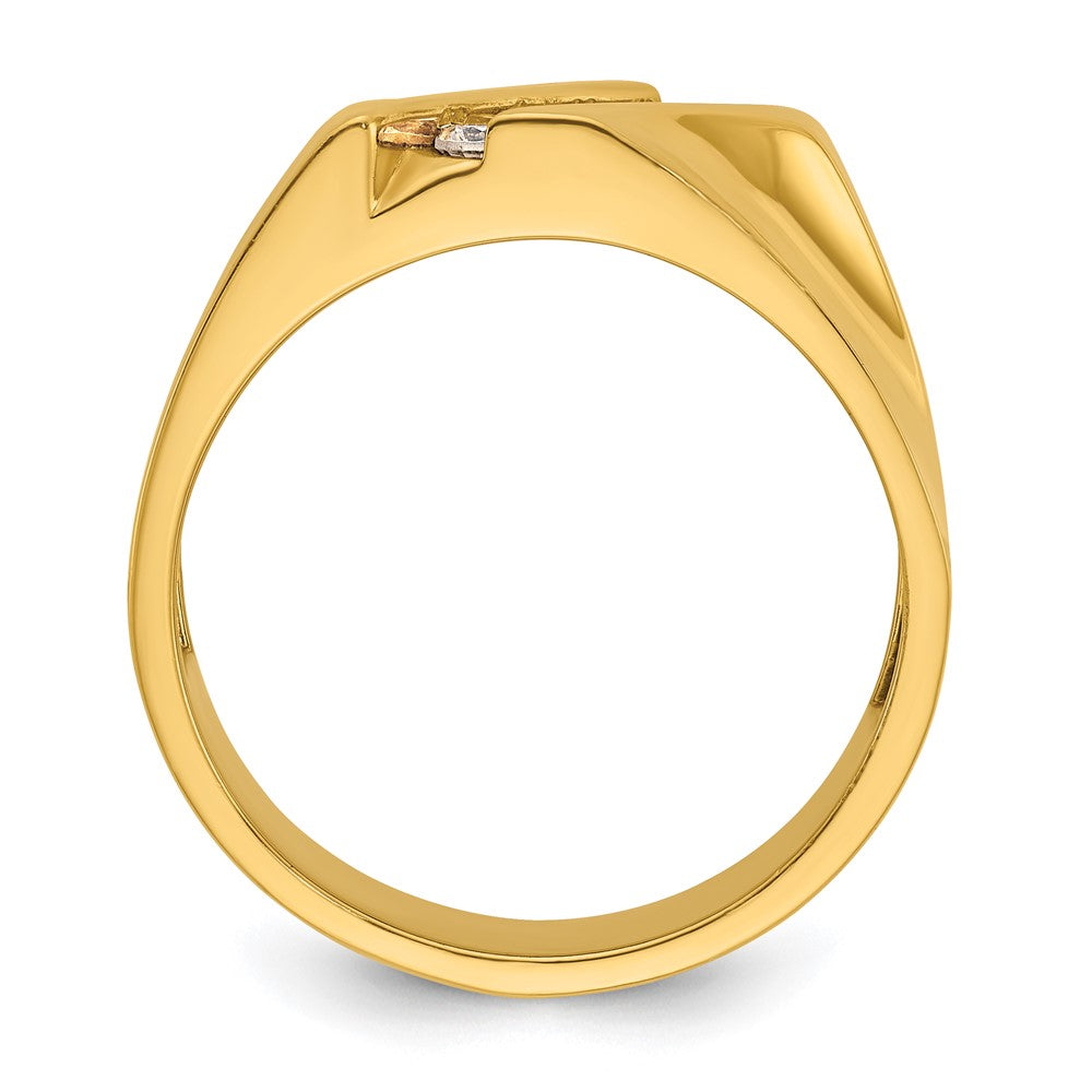 14k IBGoodman Men's Polished 4-Stone Diamond Ring