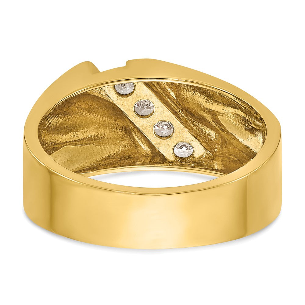 14k IBGoodman Men's Polished 4-Stone Ring Mounting