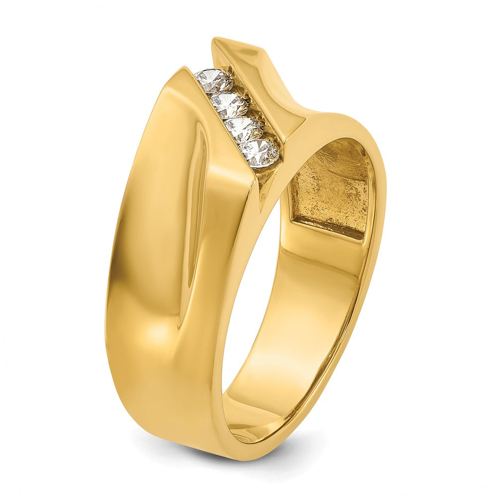 14k IBGoodman Men's Polished 4-Stone Diamond Ring