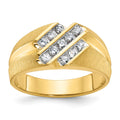 10k IBGoodman Men's Polished Satin and Grooved Ring Mounting
