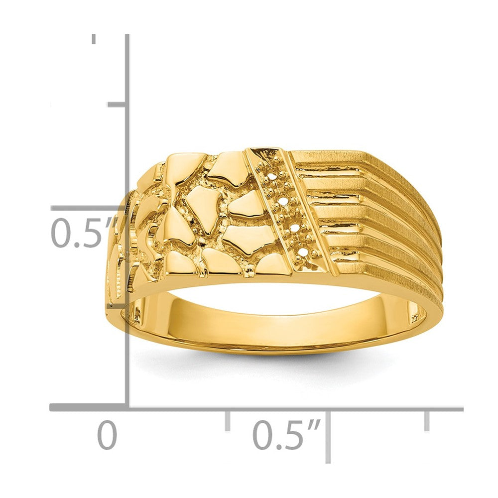 14k IBGoodman Men's Diamond Nugget Ring Mounting