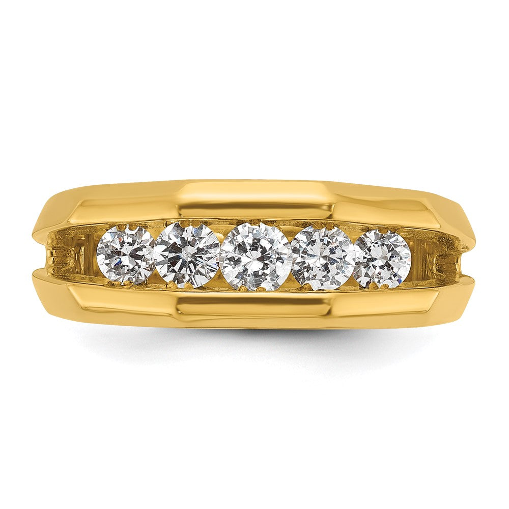 14k IBGoodman Men's Polished Cut-Out 5-Stone Ring Mounting