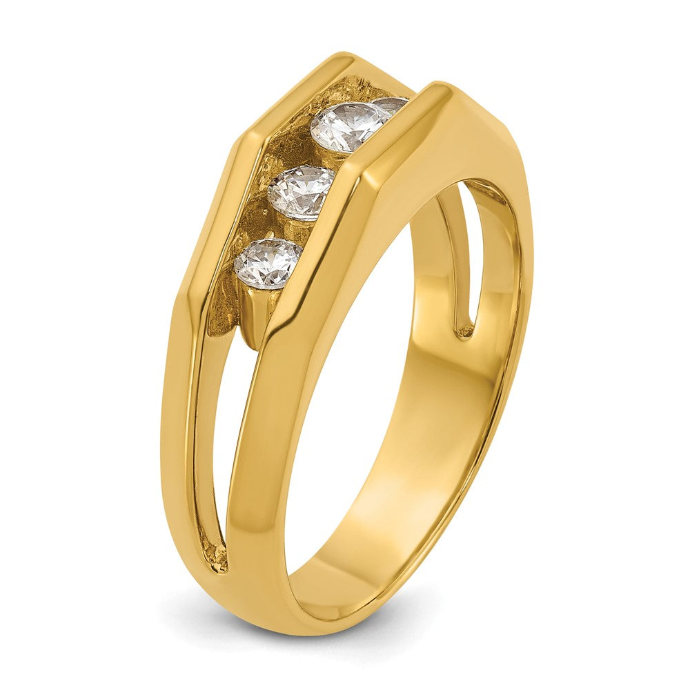 14k IBGoodman Men's Polished Cut-Out 5-Stone Diamond Ring