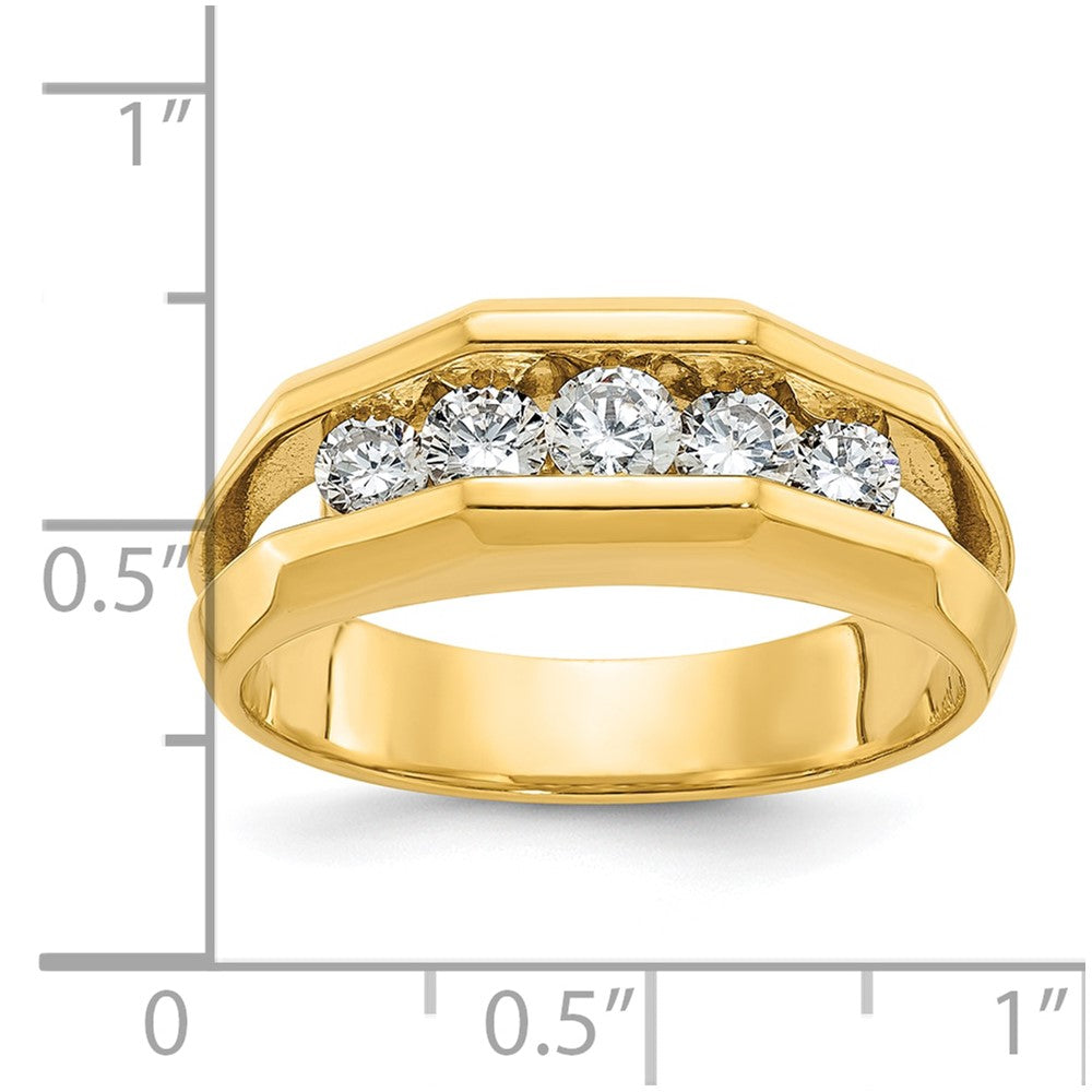 14k IBGoodman Men's Polished Cut-Out 5-Stone Ring Mounting