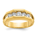 14k IBGoodman Men's Polished Cut-Out 5-Stone Ring Mounting