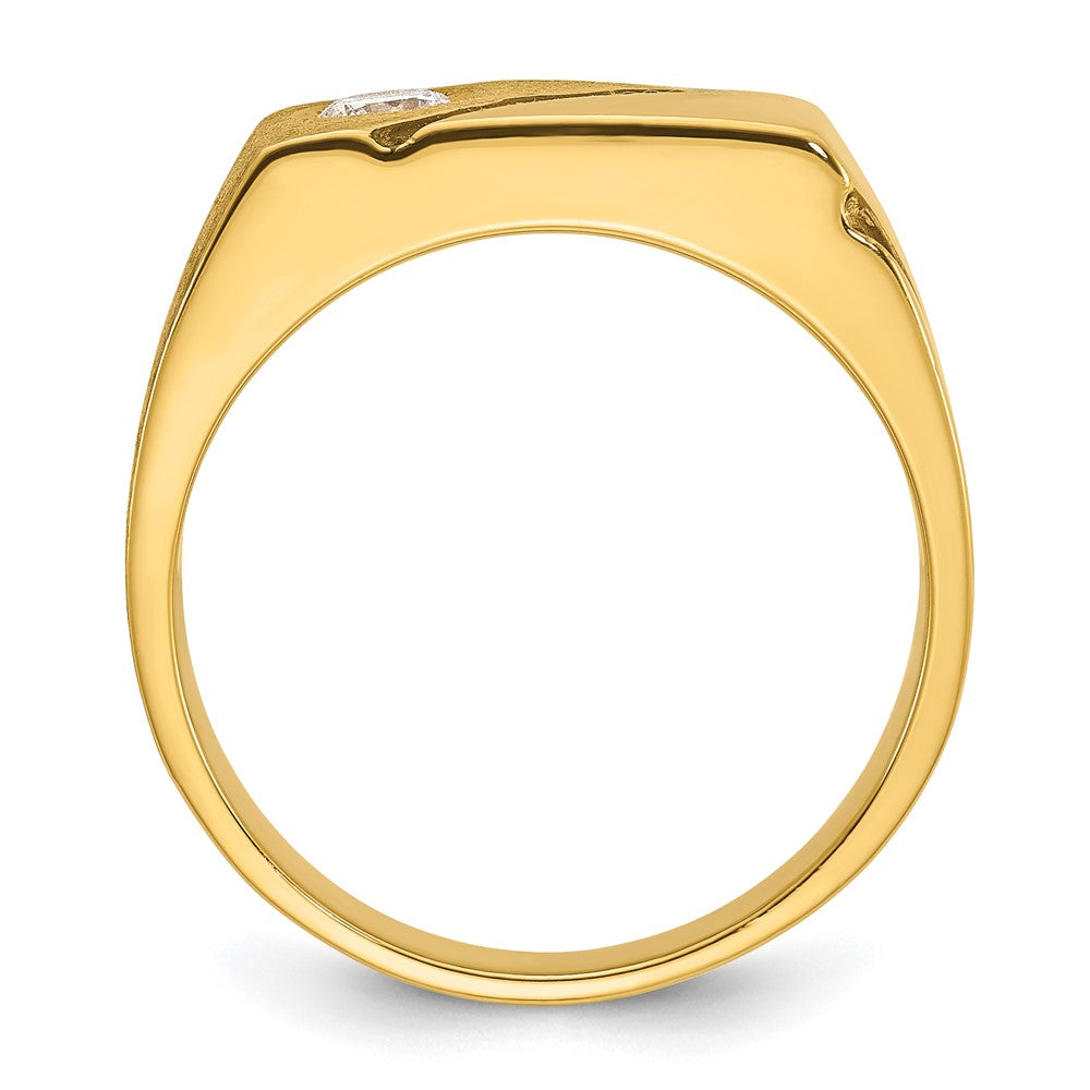 14k IBGoodman Men's Polished and Satin Diamond Ring Mounting