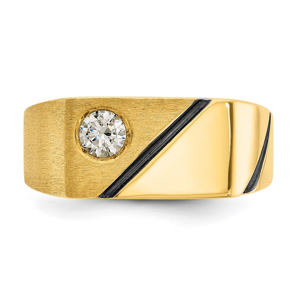 14k IBGoodman Men's Polished and Satin Diamond Ring Mounting