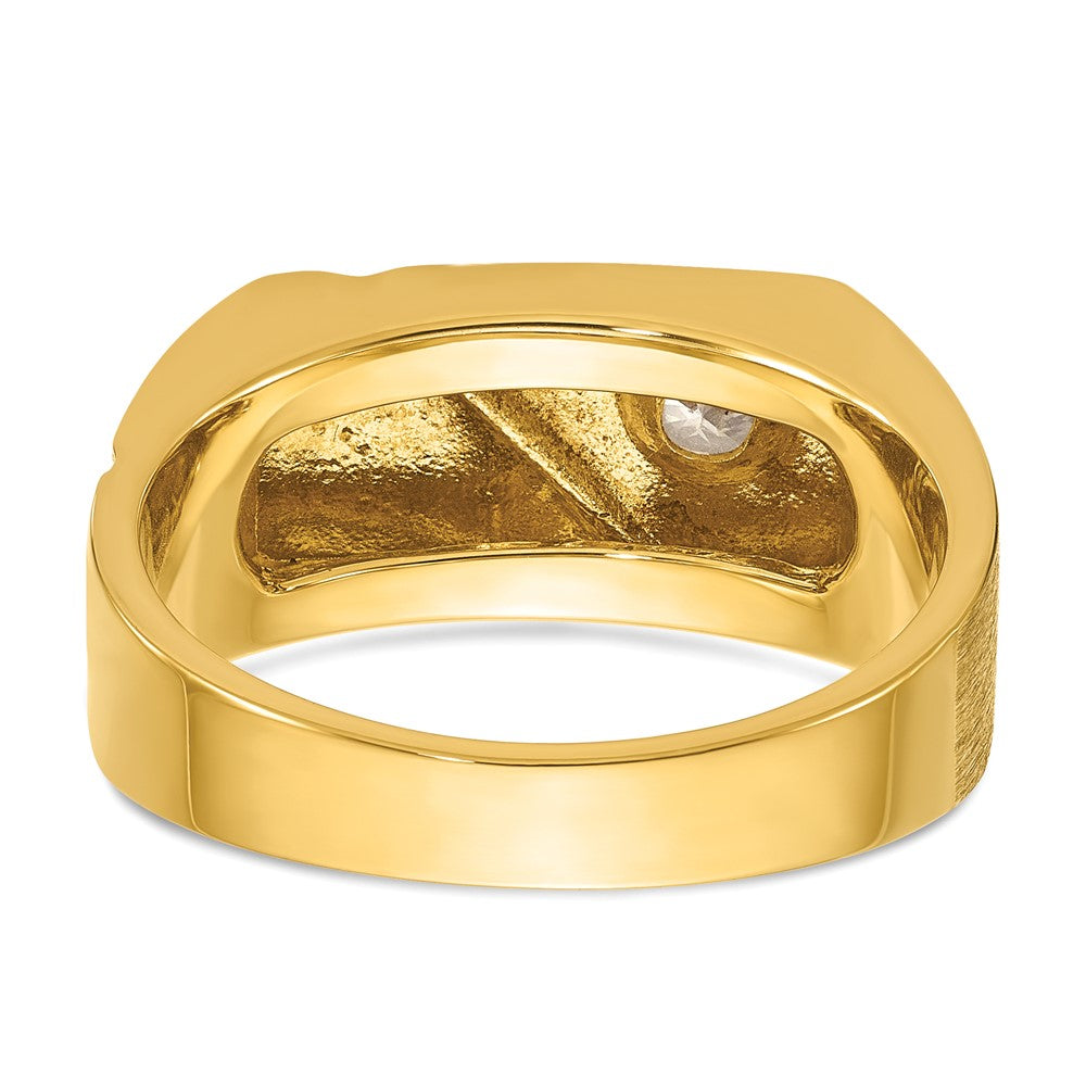 14k IBGoodman Men's Polished and Satin Diamond Ring Mounting