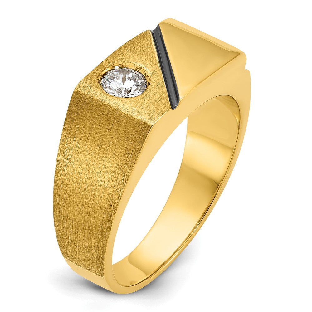 14k IBGoodman Men's Polished and Satin Diamond Ring Mounting