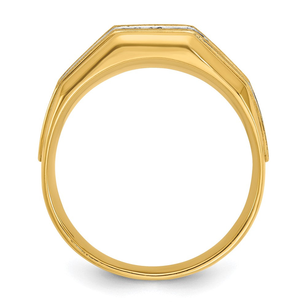 14k w/ White RH IBGoodman Men's Polished/Satin 5-Stone Diamond Ring