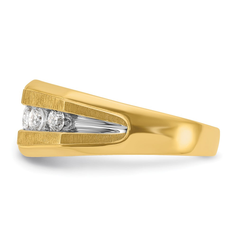 14k w/ White RH IBGoodman Men's Polished/Satin 5-Stone Diamond Ring