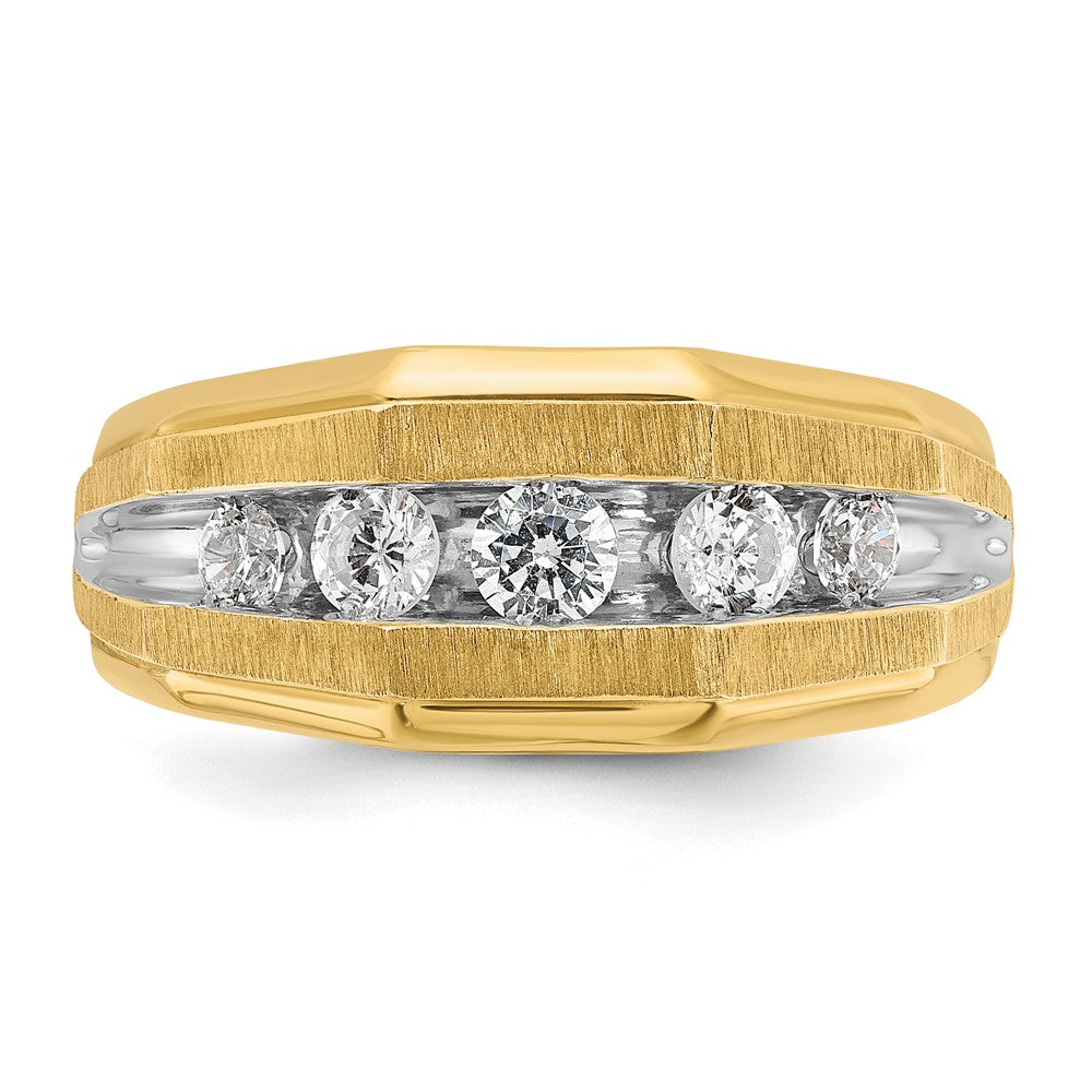 14k IBGoodman Men's Polished and Satin 5-Stone Ring Mounting