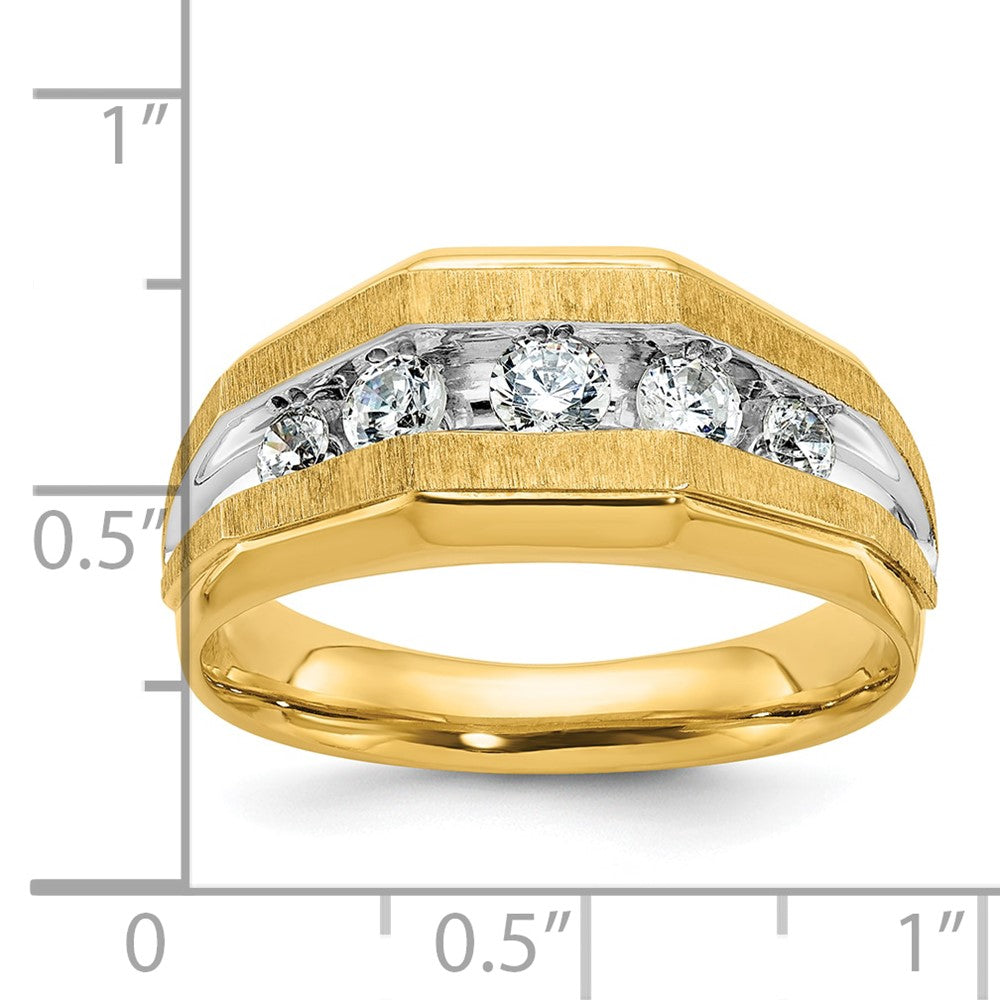 14k IBGoodman Men's Polished and Satin 5-Stone Ring Mounting