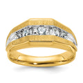 14k IBGoodman Men's Polished and Satin 5-Stone Ring Mounting