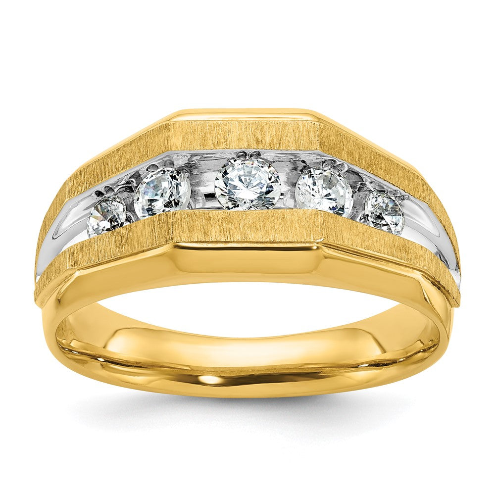 14k IBGoodman Men's Polished and Satin 5-Stone Ring Mounting