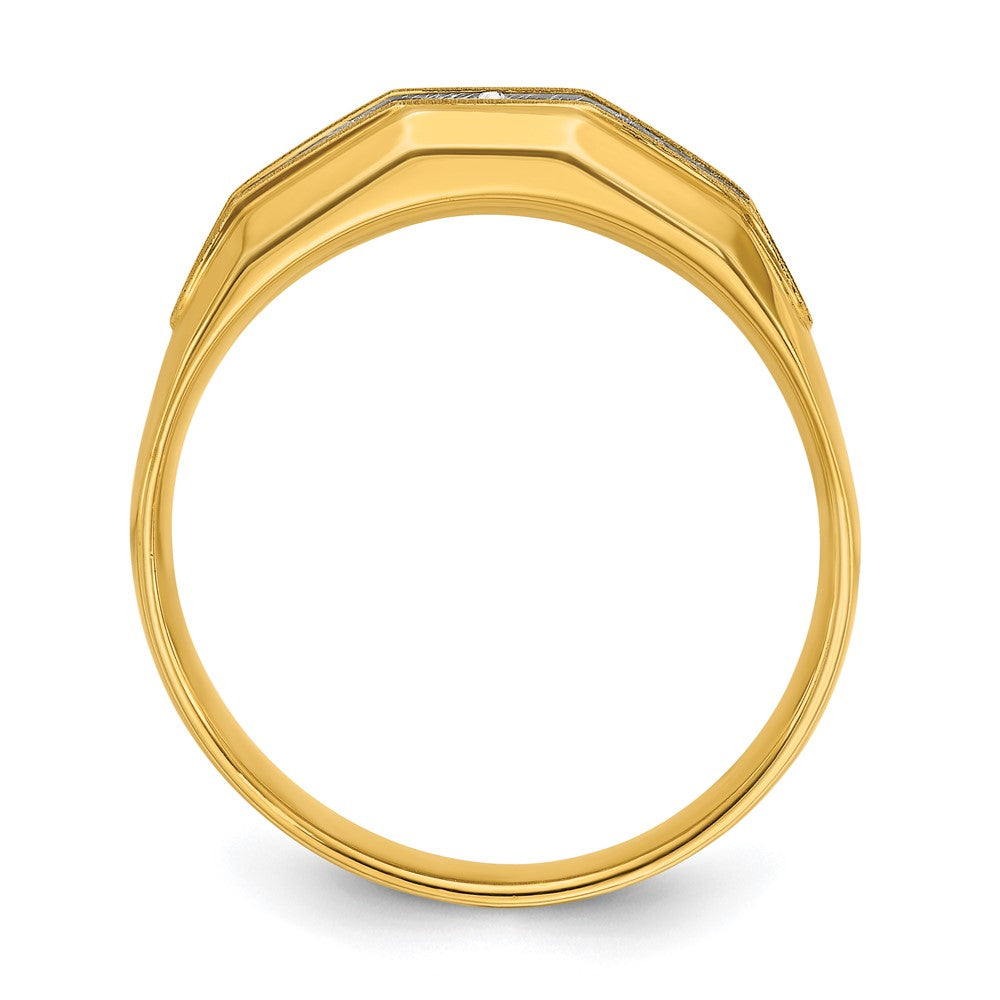 14k w/ White RH IBGoodman Men's Polished/Satin 5-Stone Diamond Ring
