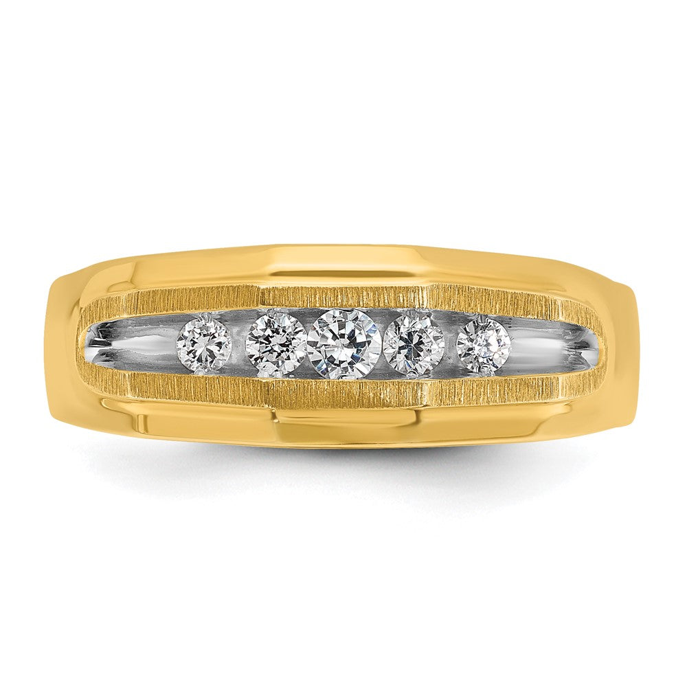 14k IBGoodman Men's Polished and Satin 5-Stone Ring Mounting