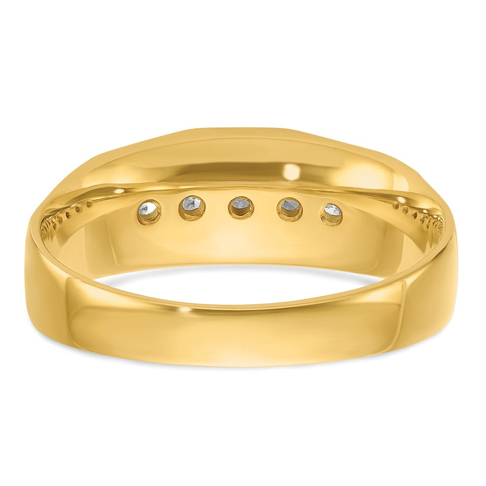 14k IBGoodman Men's Polished and Satin 5-Stone Ring Mounting