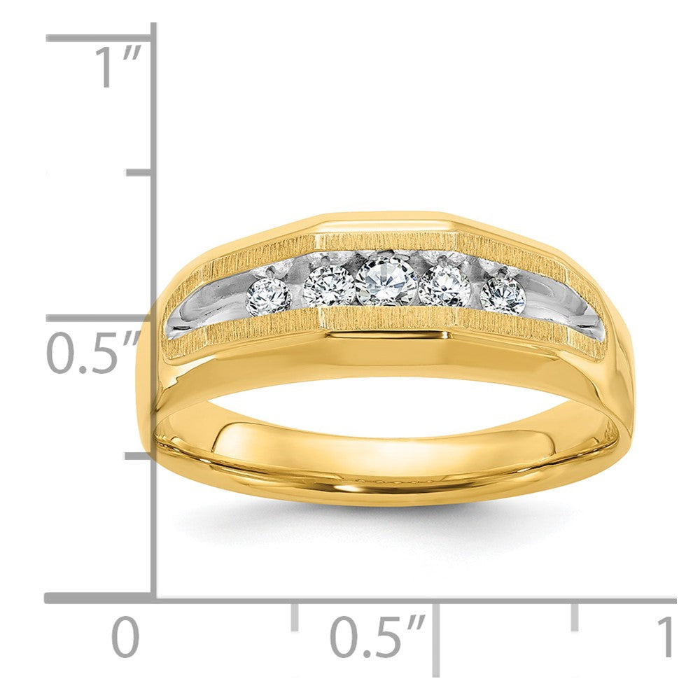 14k IBGoodman Men's Polished and Satin 5-Stone Ring Mounting