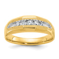 14k w/ White RH IBGoodman Men's Polished/Satin 5-Stone Diamond Ring