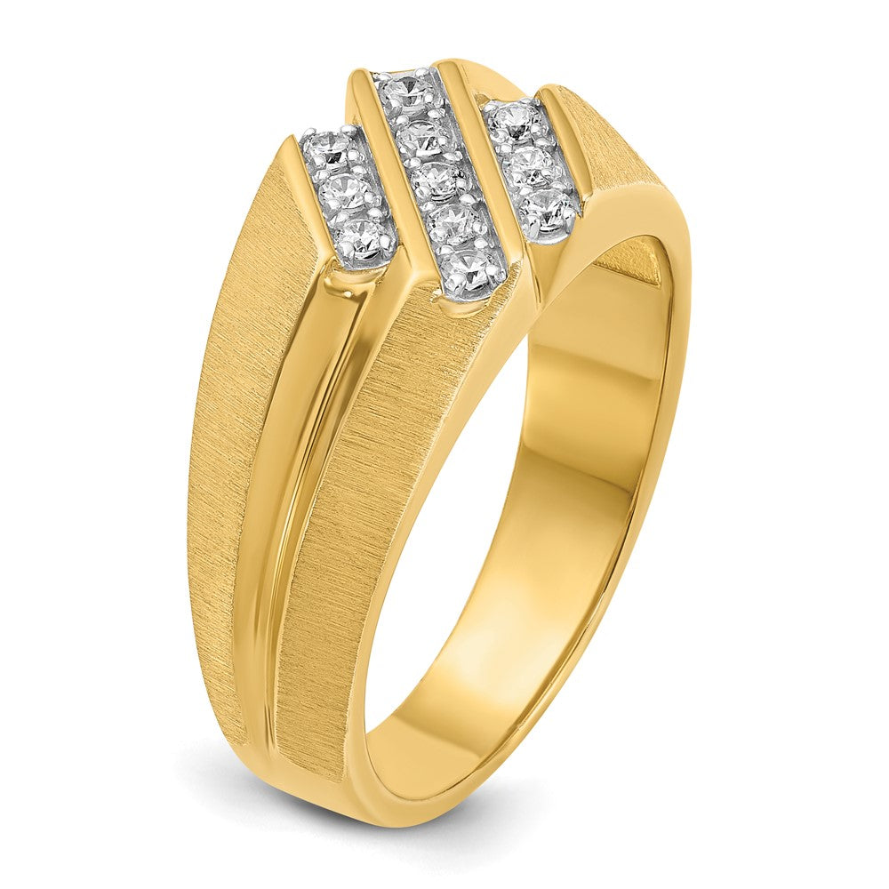10k IBGoodman Men's Polished Satin and Grooved Ring Mounting
