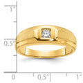 10k IBGoodman Men's Polished and Satin Diamond Complete Ring