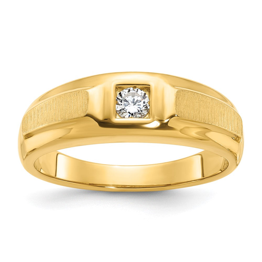 10k IBGoodman Men's Polished and Satin Diamond Ring Mounting