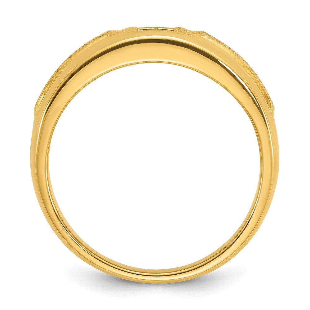 14k IBGoodman Men's Polished and Satin Diamond Ring Mounting