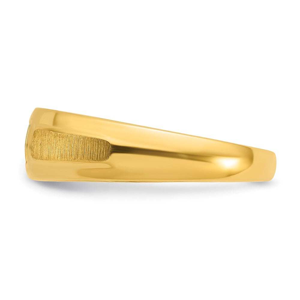 14k IBGoodman Men's Polished and Satin Diamond Ring Mounting