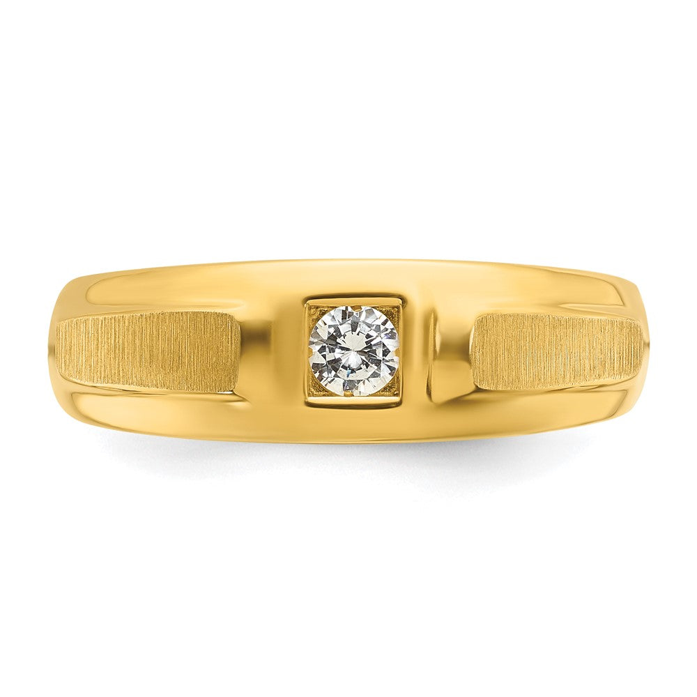 14k IBGoodman Men's Polished and Satin Diamond Ring Mounting