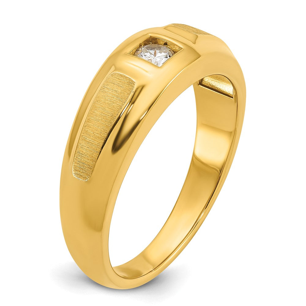 14k IBGoodman Men's Polished and Satin Diamond Ring Mounting