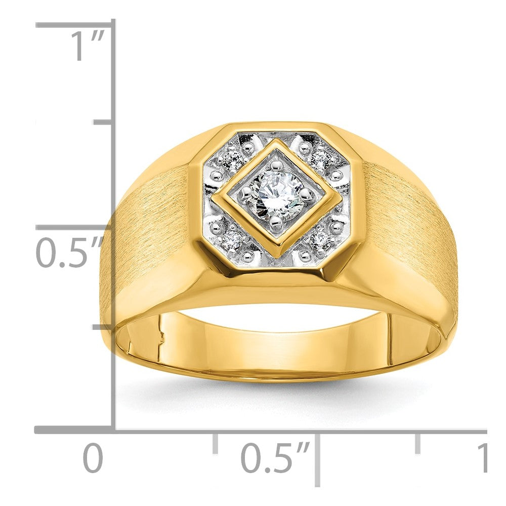 10k IBGoodman Men's Polished and Satin Diamond Ring Mounting