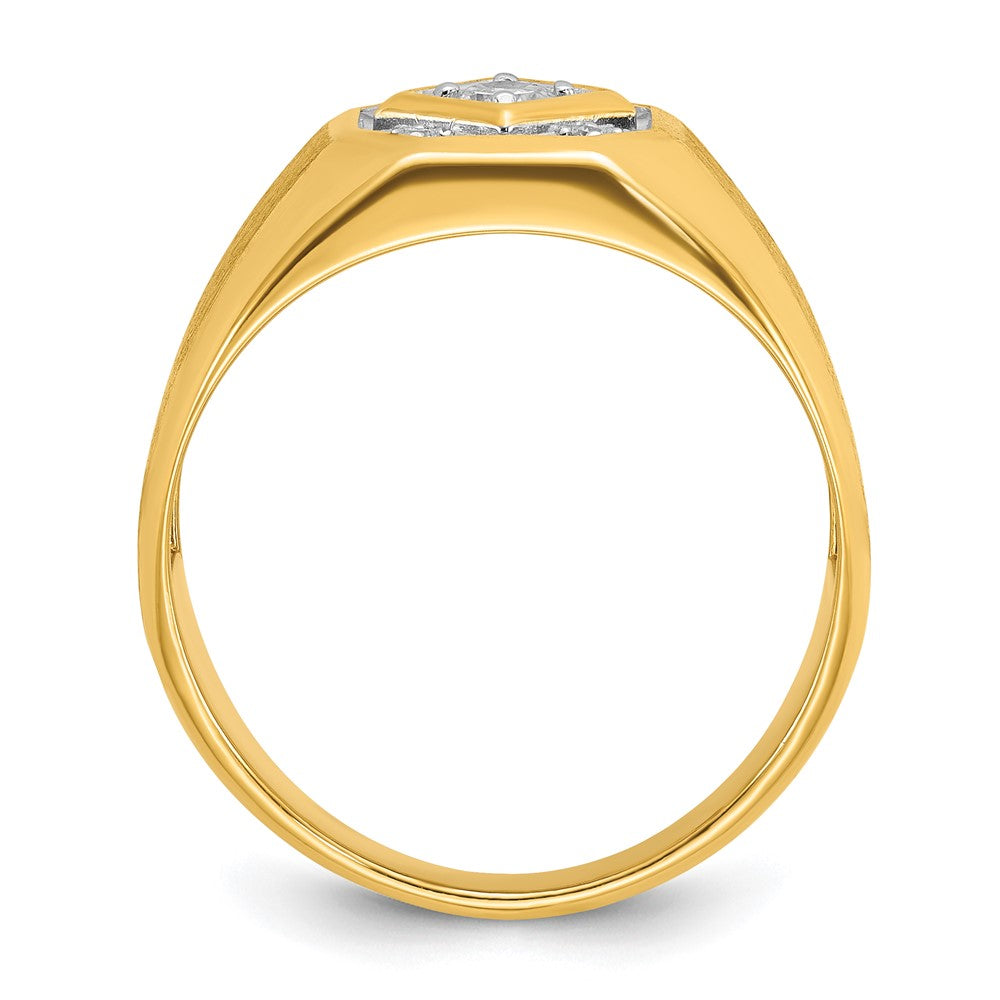 14k IBGoodman Men's Polished and Satin Diamond Ring Mounting