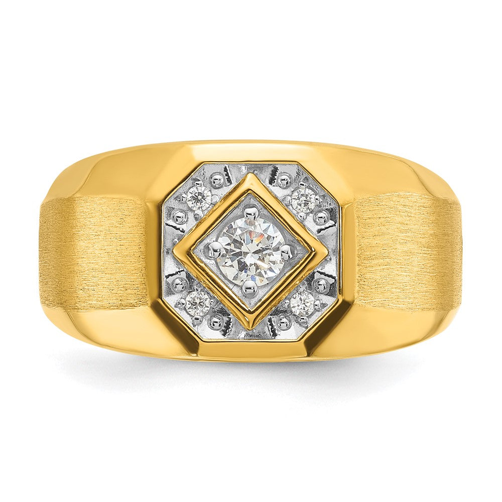 14k IBGoodman Men's Polished and Satin Diamond Ring Mounting
