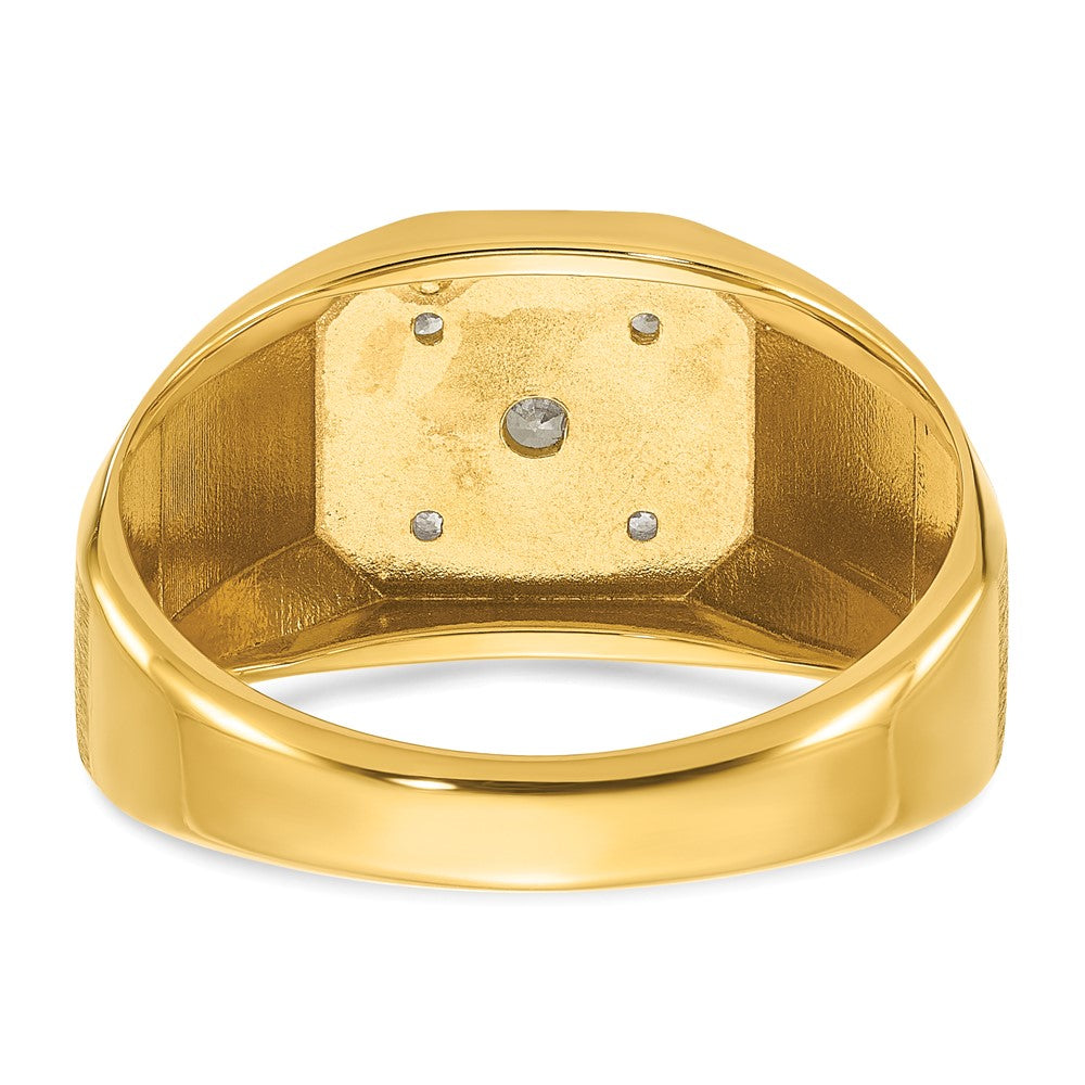 14k IBGoodman Men's Polished and Satin Diamond Ring Mounting
