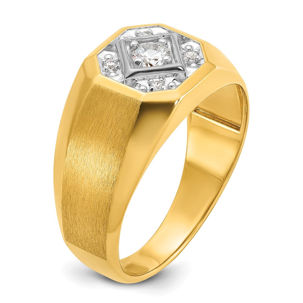 14k IBGoodman Men's Polished and Satin Diamond Ring Mounting