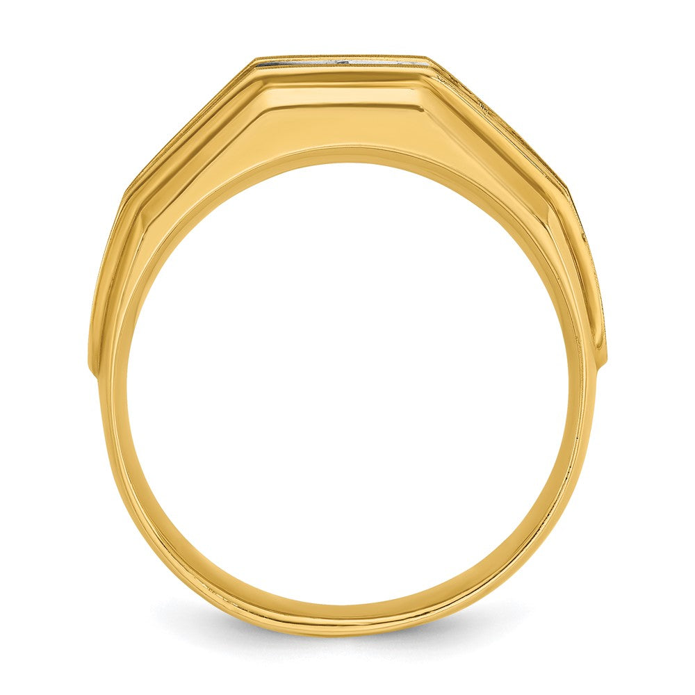 14k IBGoodman Men's Polished and Satin 5-Stone Ring Mounting