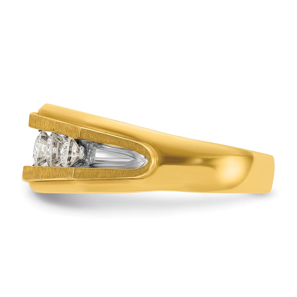 14k w/ White RH IBGoodman Men's Polished/Satin 5-Stone Diamond Ring