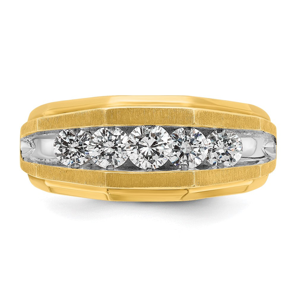 14k IBGoodman Men's Polished and Satin 5-Stone Ring Mounting