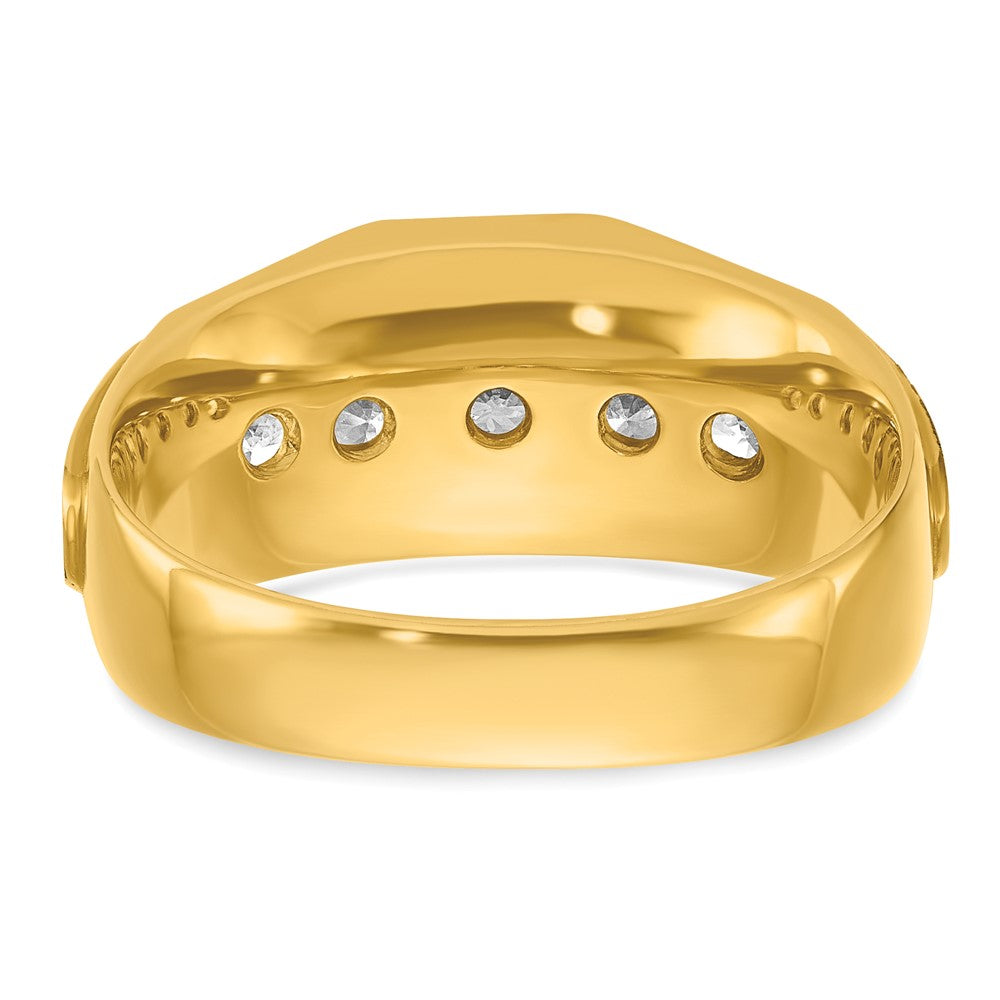 14k IBGoodman Men's Polished and Satin 5-Stone Ring Mounting