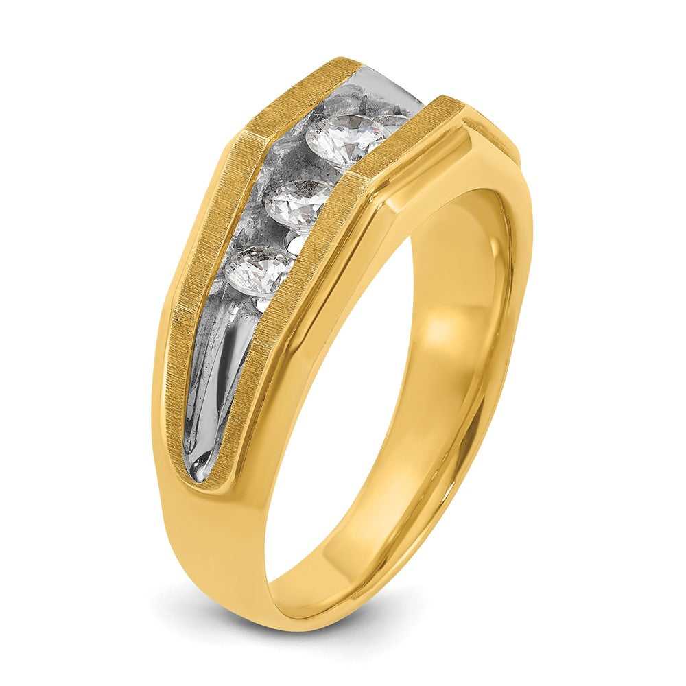 14k IBGoodman Men's Polished and Satin 5-Stone Ring Mounting